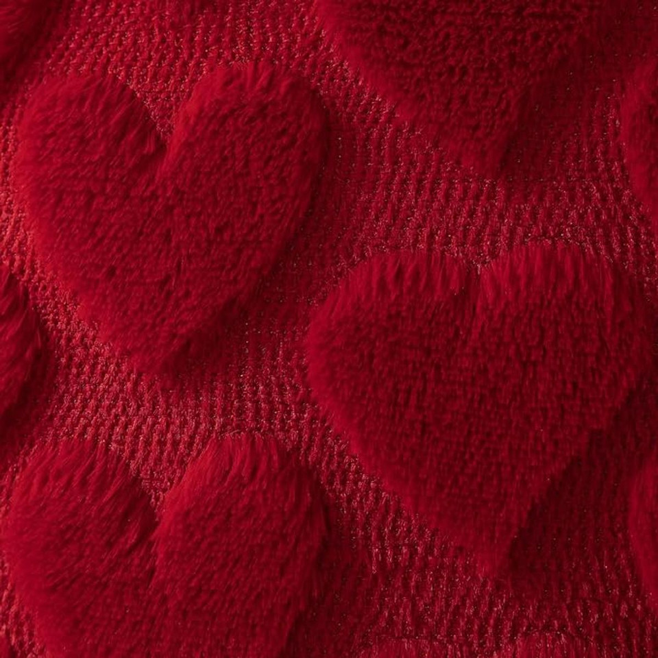 Heart Faux Fur Jacquard Throw Pillow Cover (2-Pack) product image