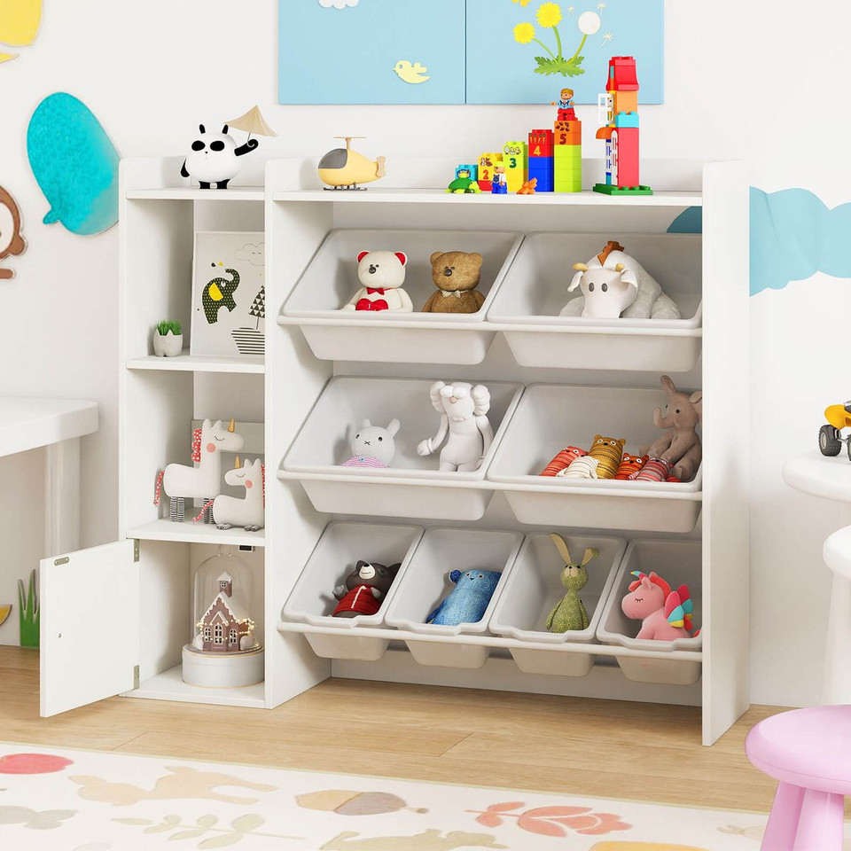 Kids' Wooden Toy Storage and Bookshelf product image