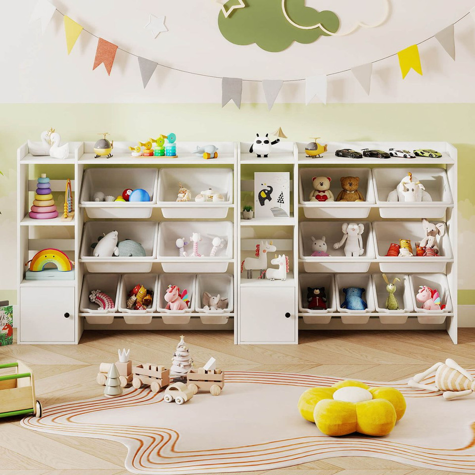 Kids' Wooden Toy Storage and Bookshelf product image