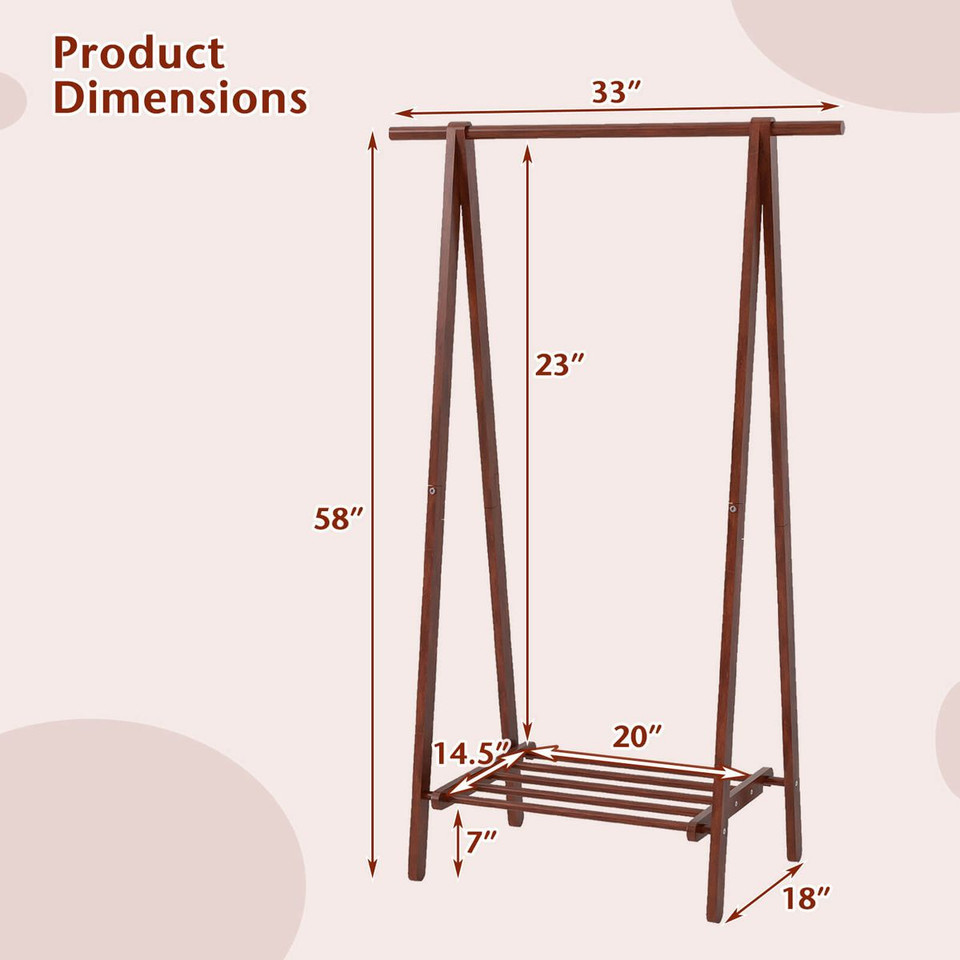 Foldable Wooden Clothes Hanging Rack product image