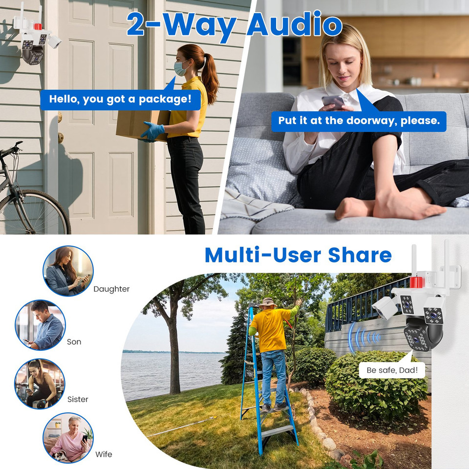 1080P 4‑Lens Wi-Fi Security Camera product image