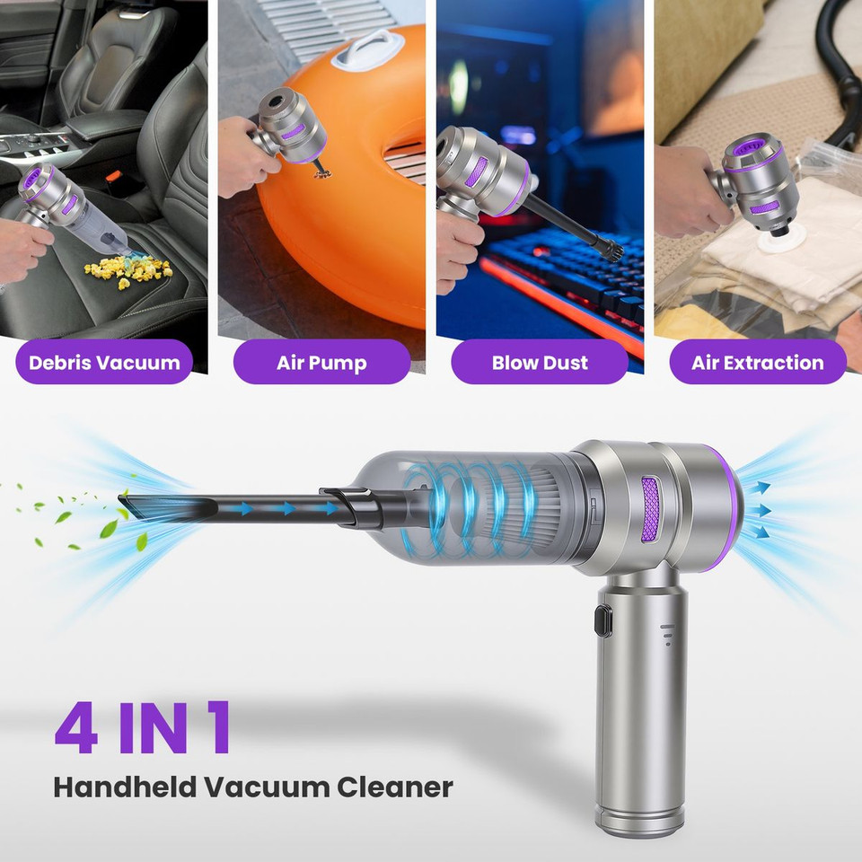 4-in-1 Cordless Handheld Car Vacuum Cleaner & Air Duster product image