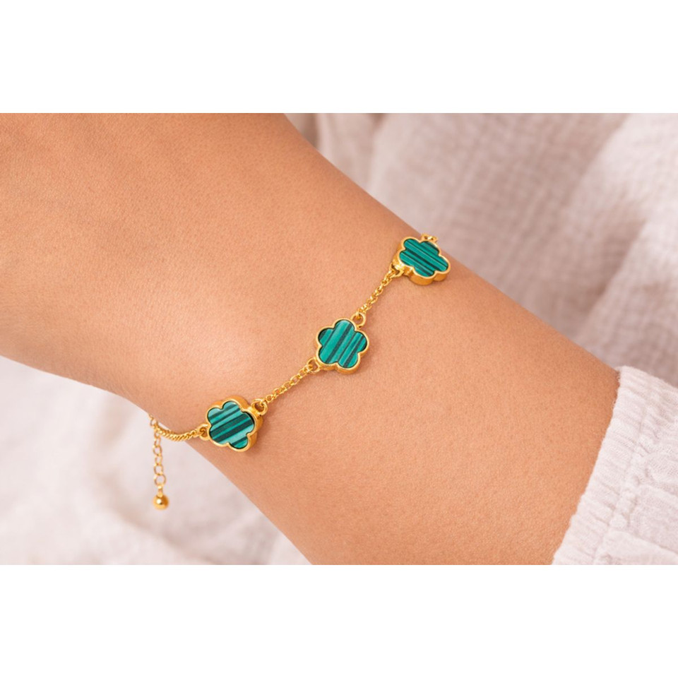 18K Gold Plated Clover Charm Bracelet product image