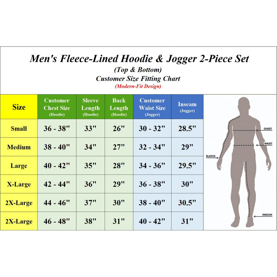 Men’s Fleece-Lined Full-Zip Hoodie & Jogger Set product image
