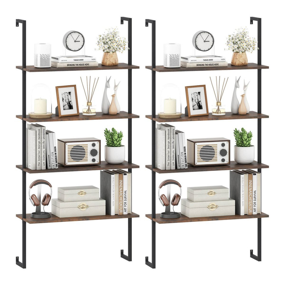 4-Tier Wall-Mounted Bookshelf product image