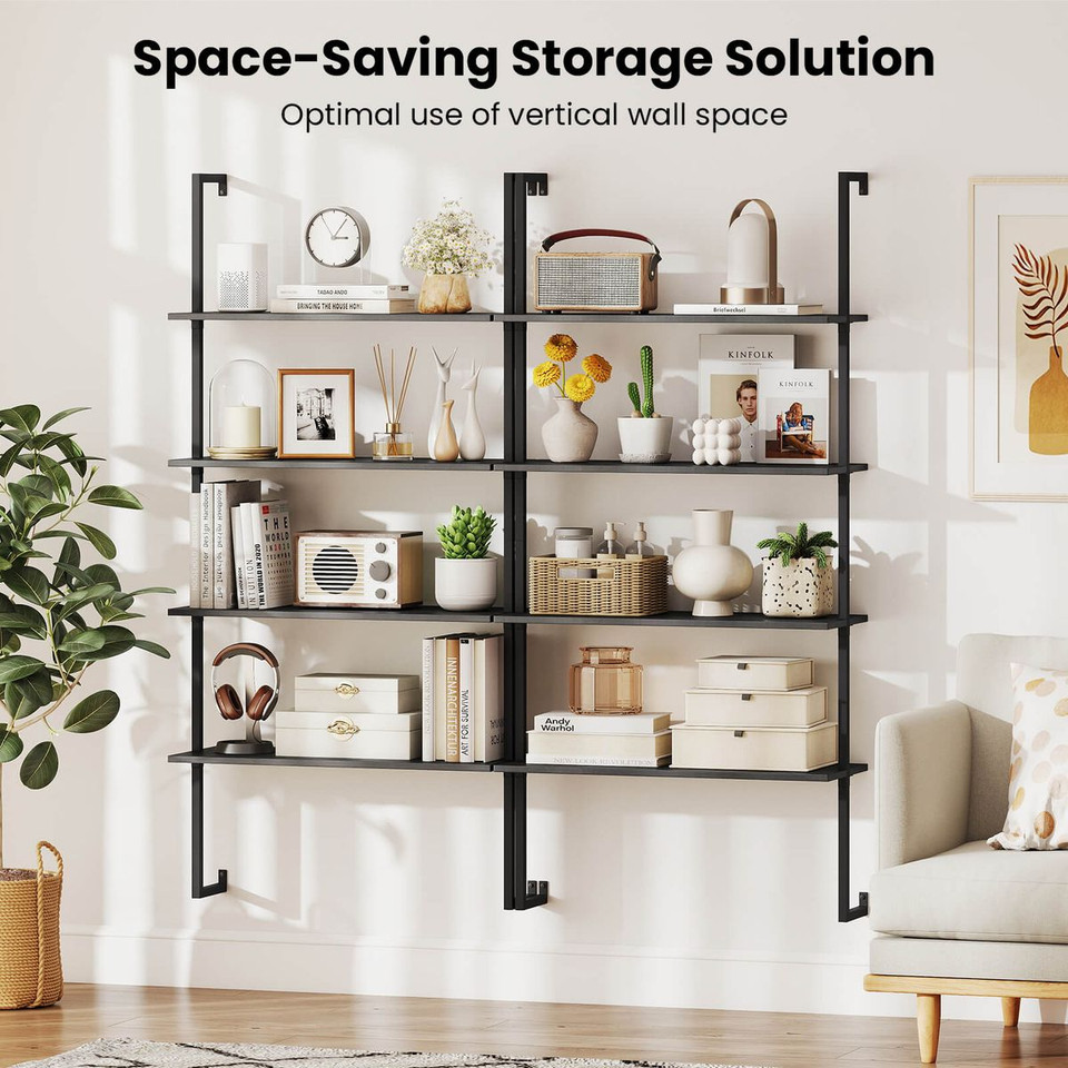 4-Tier Wall-Mounted Bookshelf product image
