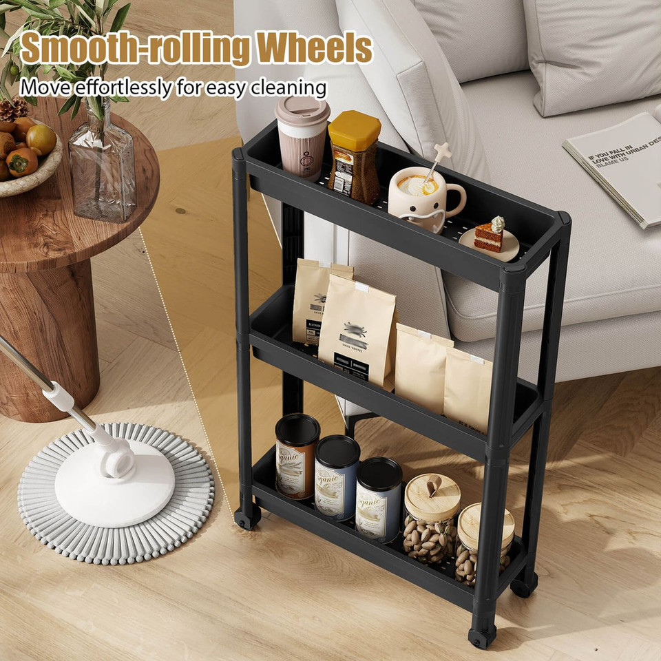 3-Tier Slim Rolling Storage Cart (2-Pack) product image
