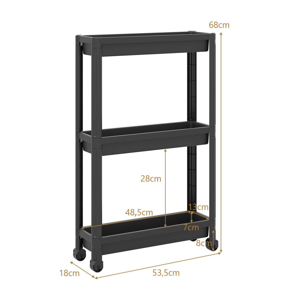3-Tier Slim Rolling Storage Cart (2-Pack) product image
