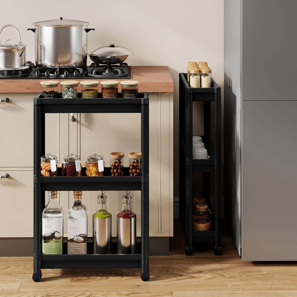 3-Tier Slim Rolling Storage Cart (2-Pack) product image