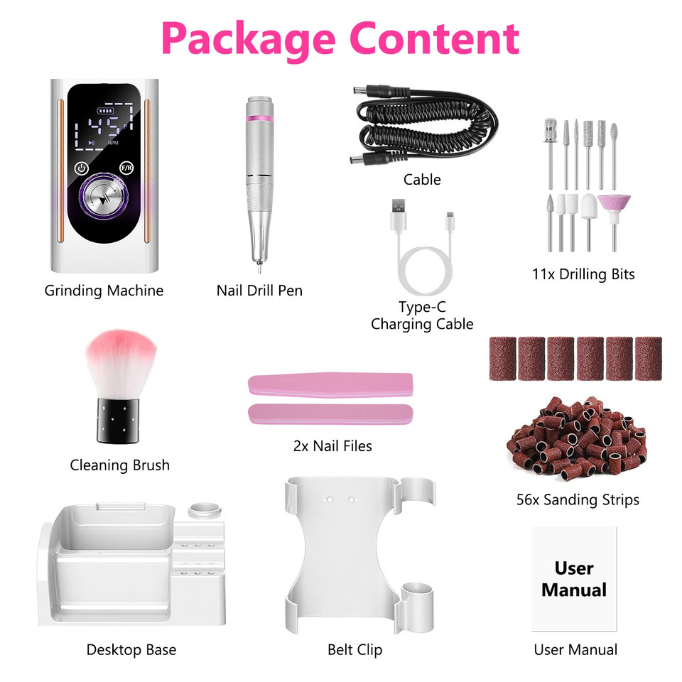 Cordless Electric Nail Drill Kit product image