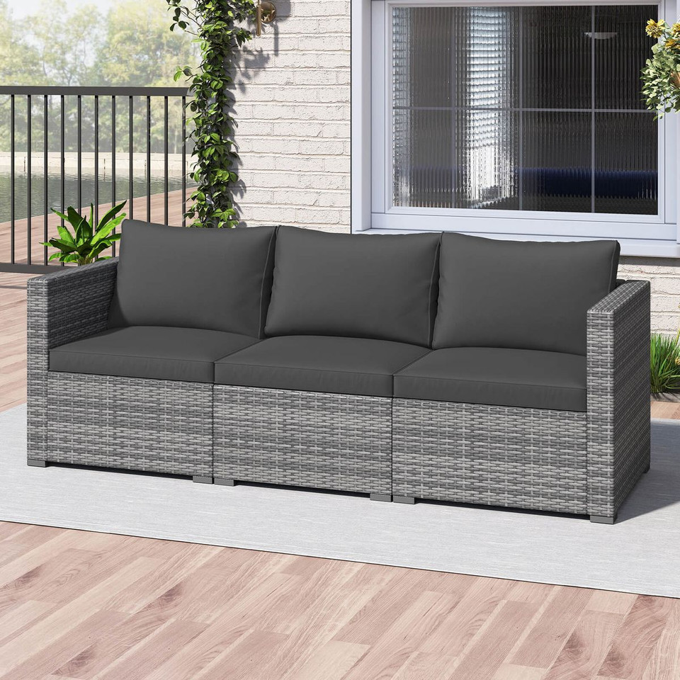 3-Piece Patio Sectional Sofa Set with Cushions product image