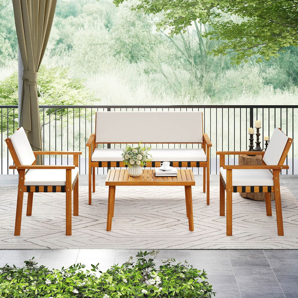 8-Piece Wood Furniture Set with Coffee Table product image