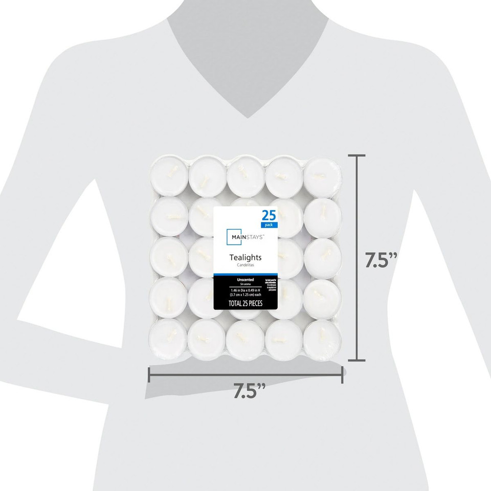 Mainstays White Unscented Tealight Candles product image