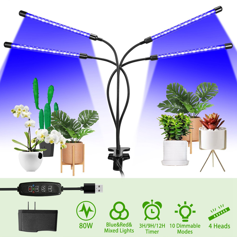 4-Head LED Grow Light with Stand product image