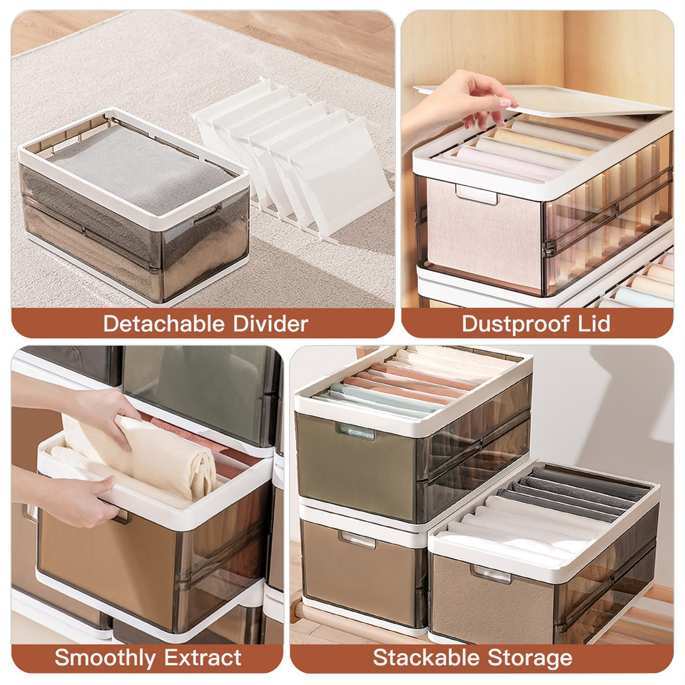 Foldable Storage Bins with Lids (3-Pack) product image