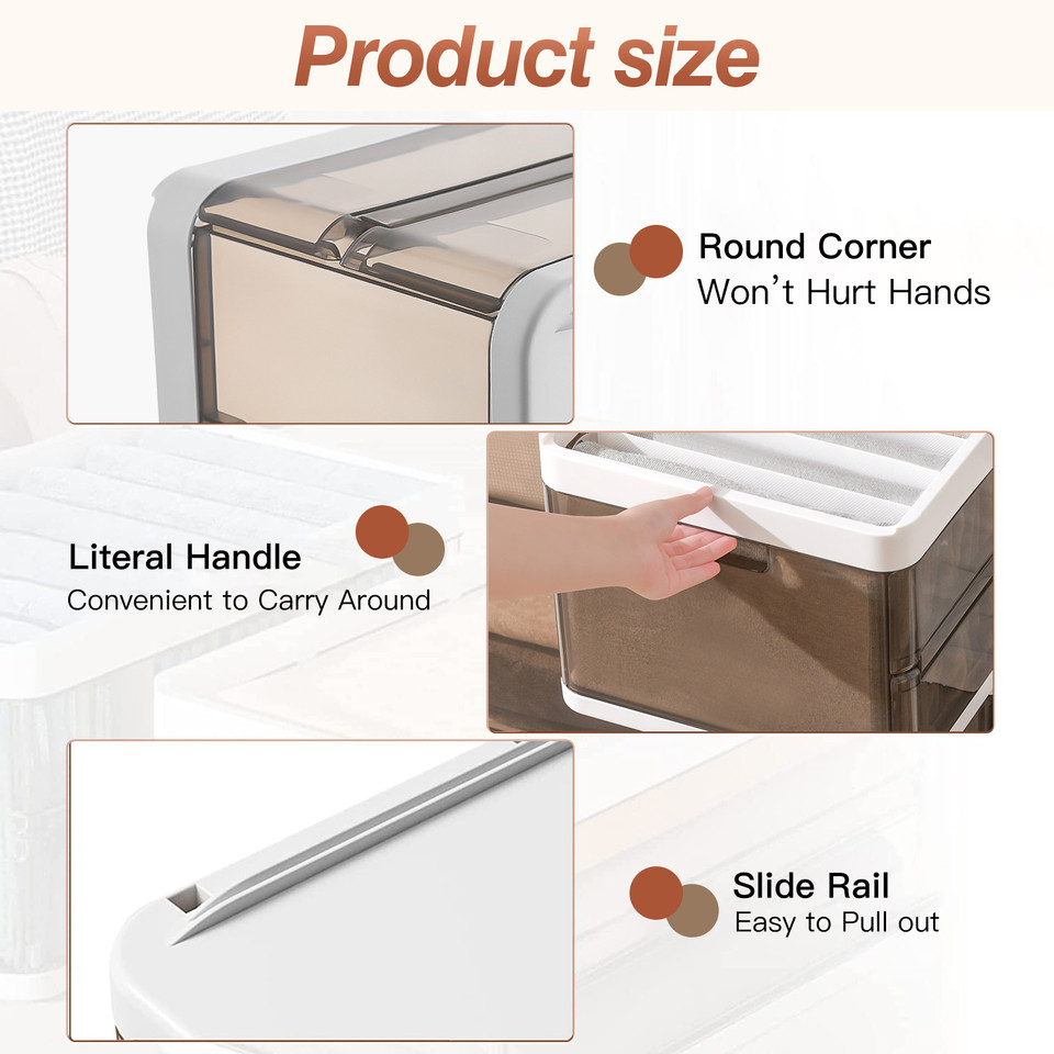 Foldable Storage Bins with Lids (3-Pack) product image