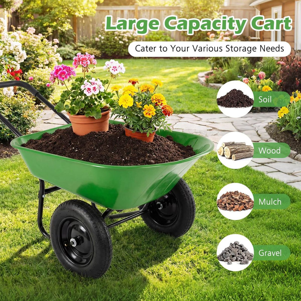 2-Tire Garden Wheelbarrow product image