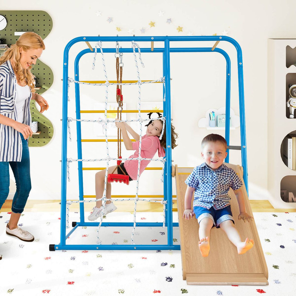 6-in-1 Indoor Jungle Gym with Climbing Rope Wall  product image