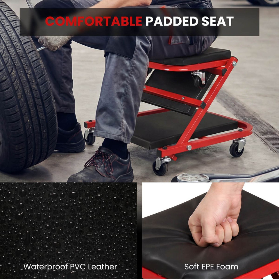  2-in-1 Rolling Creeper Stool product image