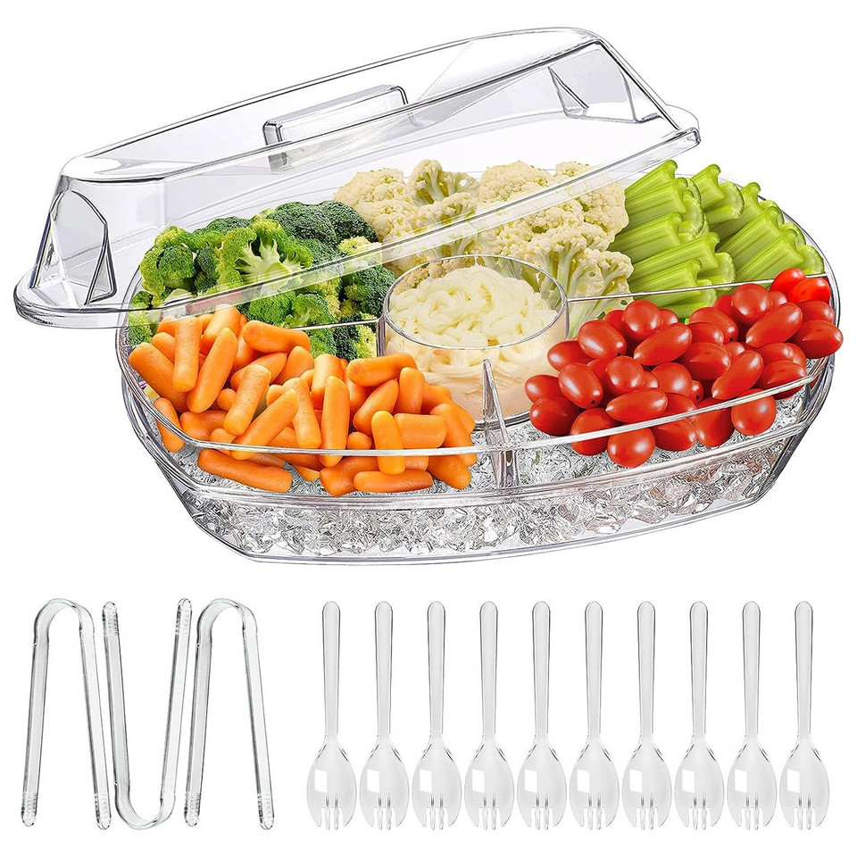 Ice‑Chilled Serving Tray Party Platter with Lid product image
