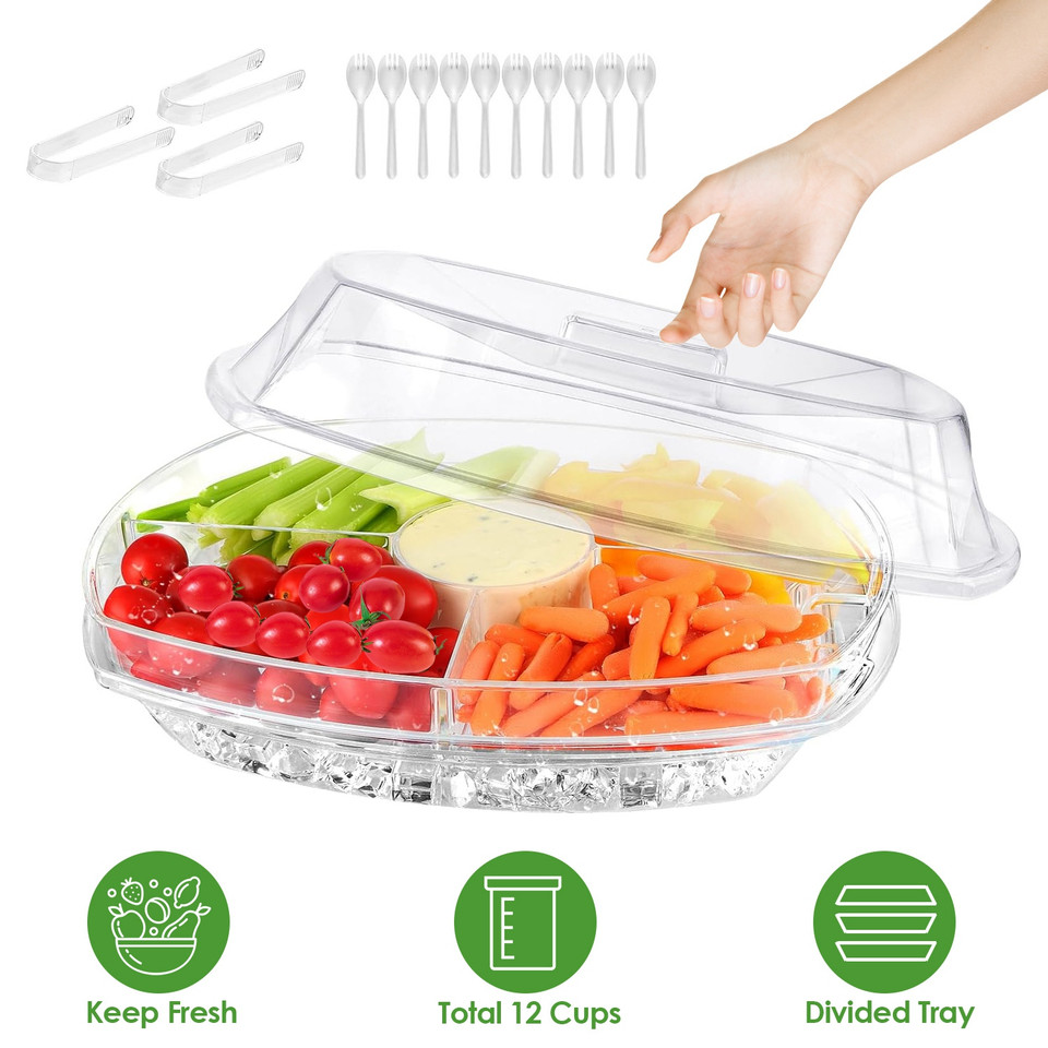 Ice‑Chilled Serving Tray Party Platter with Lid product image