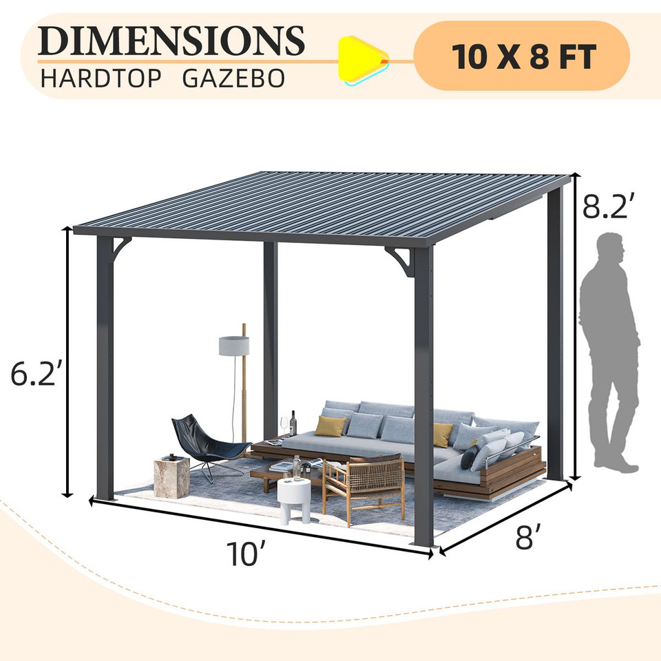 Outdoor Pergola Heavy-Duty Lean-to Metal Awning product image