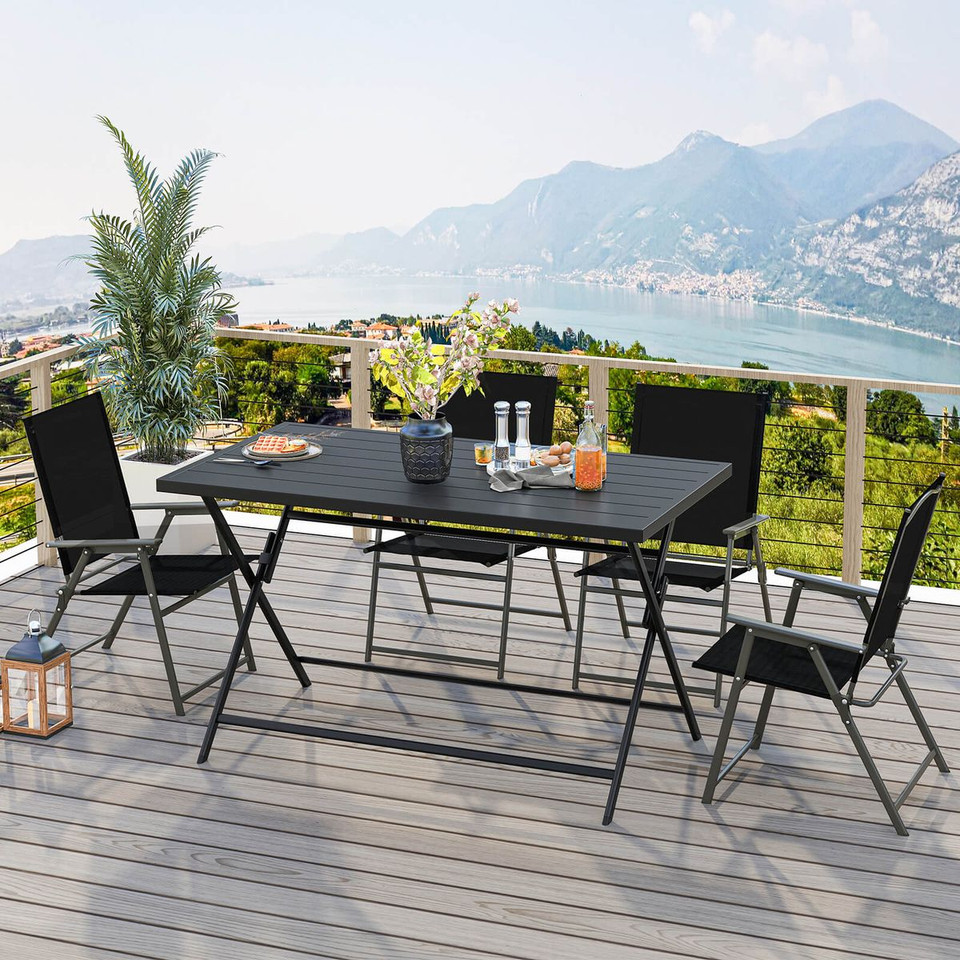 48” x 30” Foldable Dining Table with Slatted Tabletop product image
