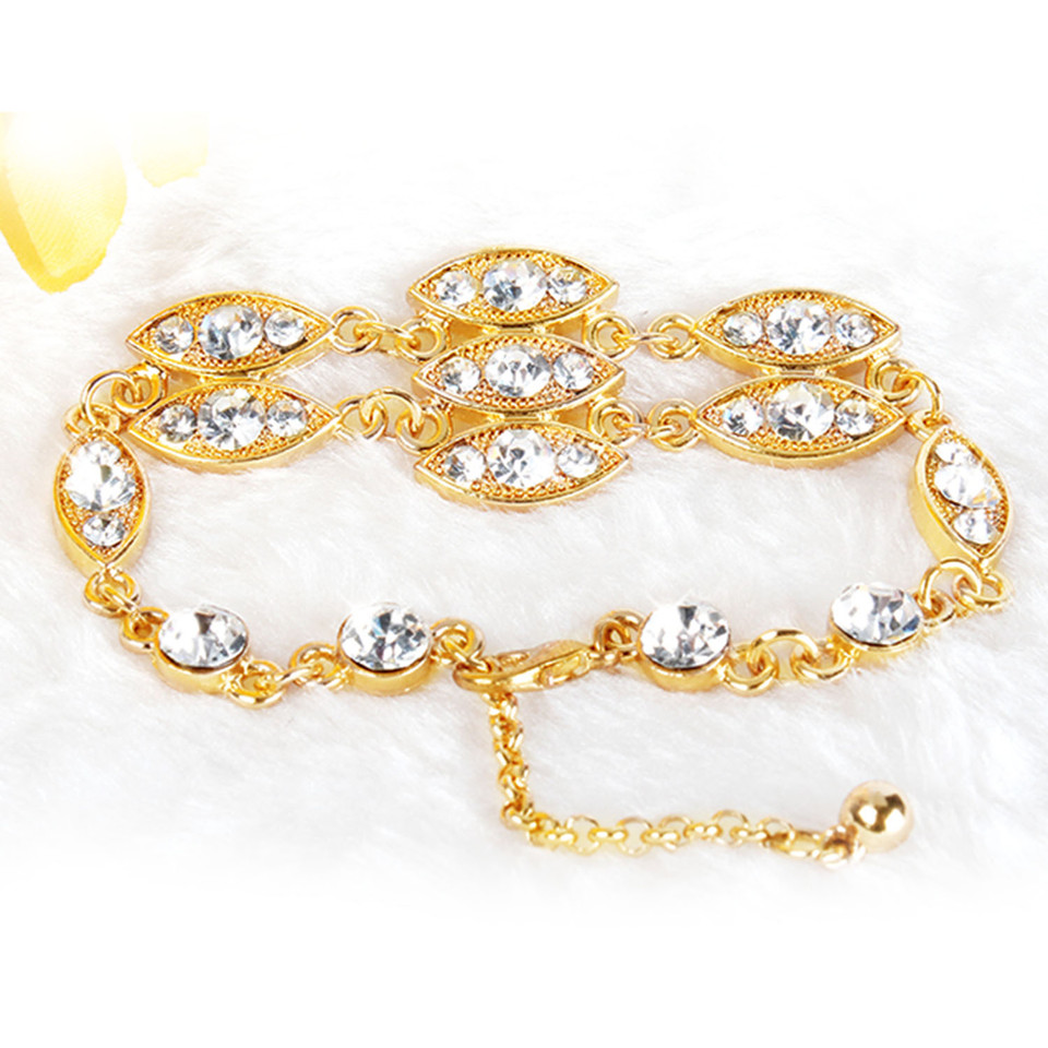 Burnished Gold Rhinestone Bling Bracelet product image