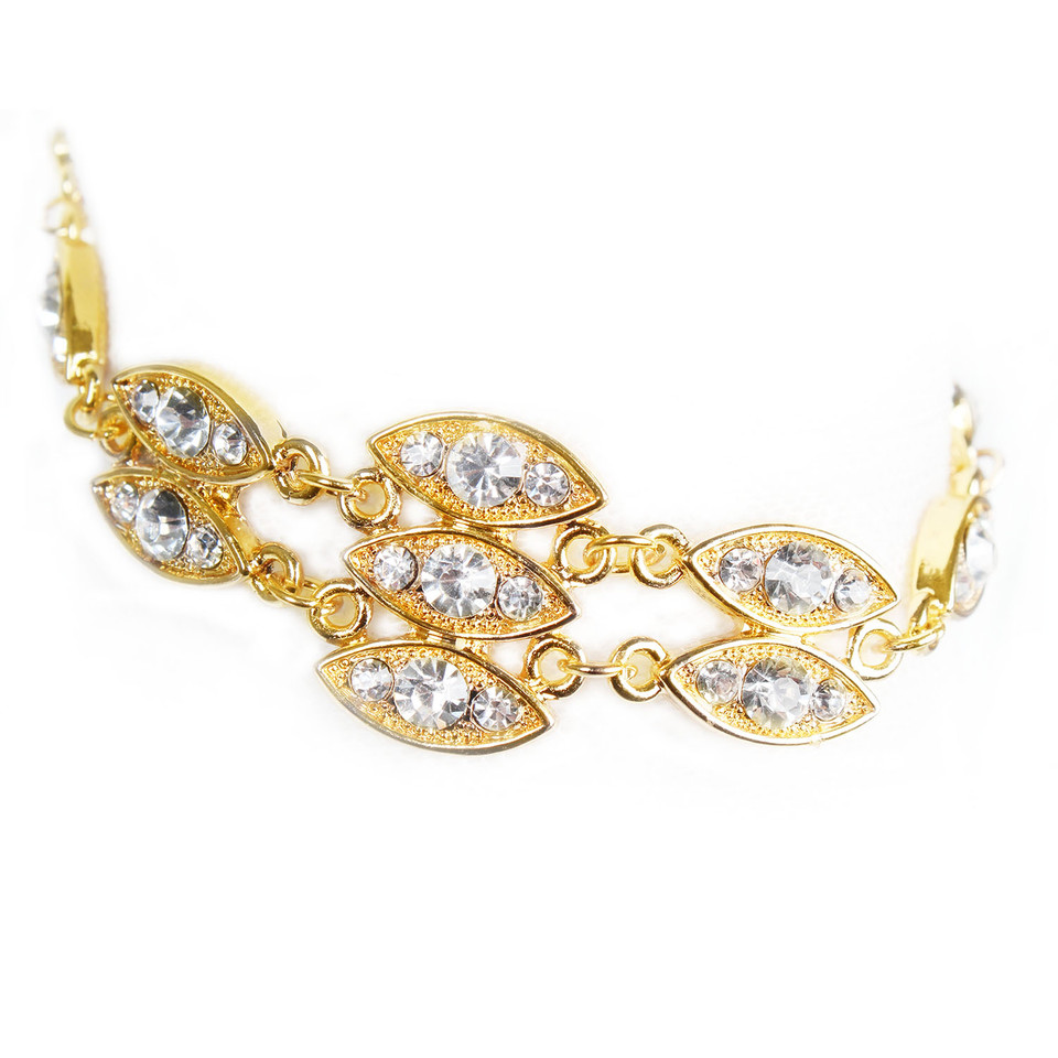 Burnished Gold Rhinestone Bling Bracelet product image