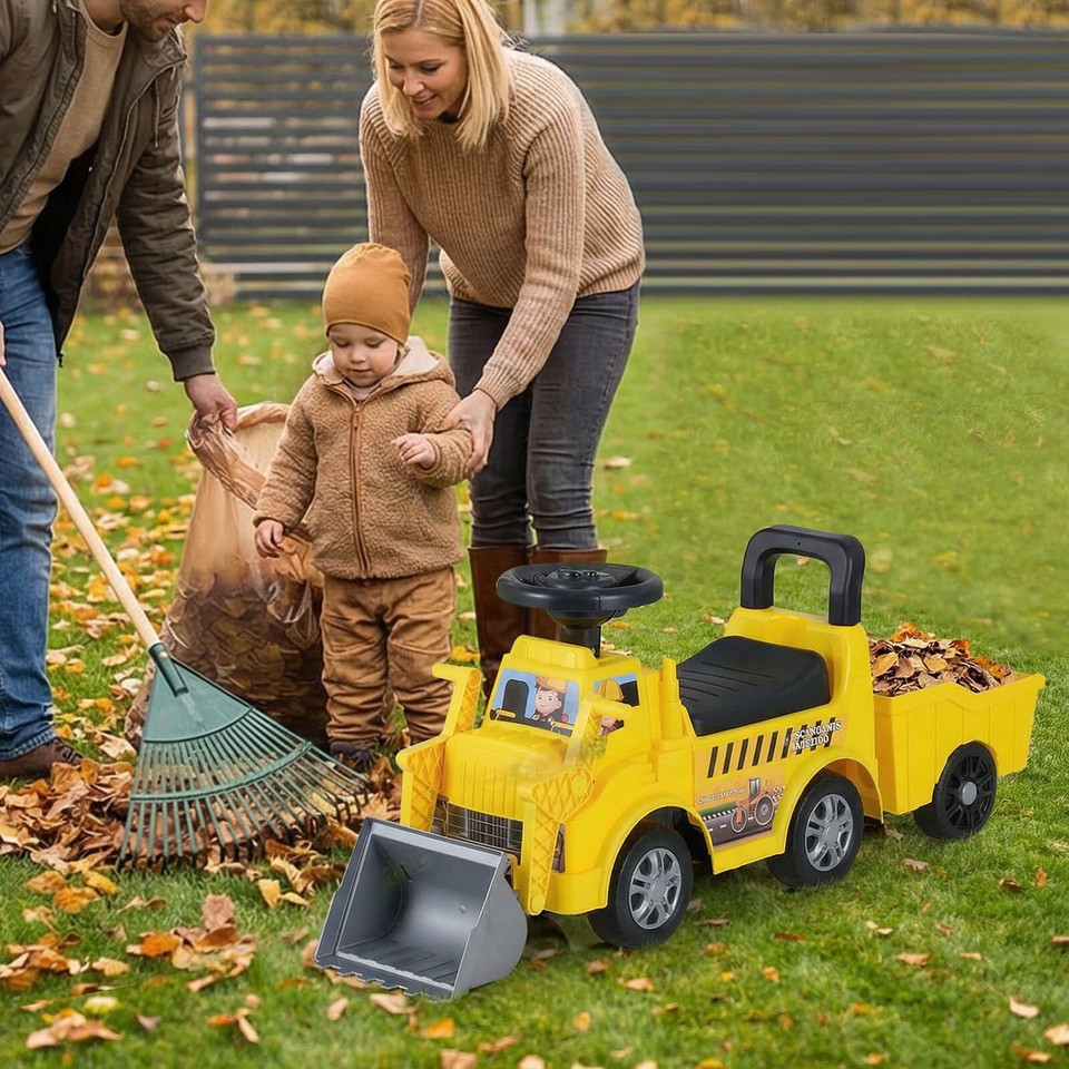 2-in-1 Ride on Excavator with Detachable Trailer Shovel product image