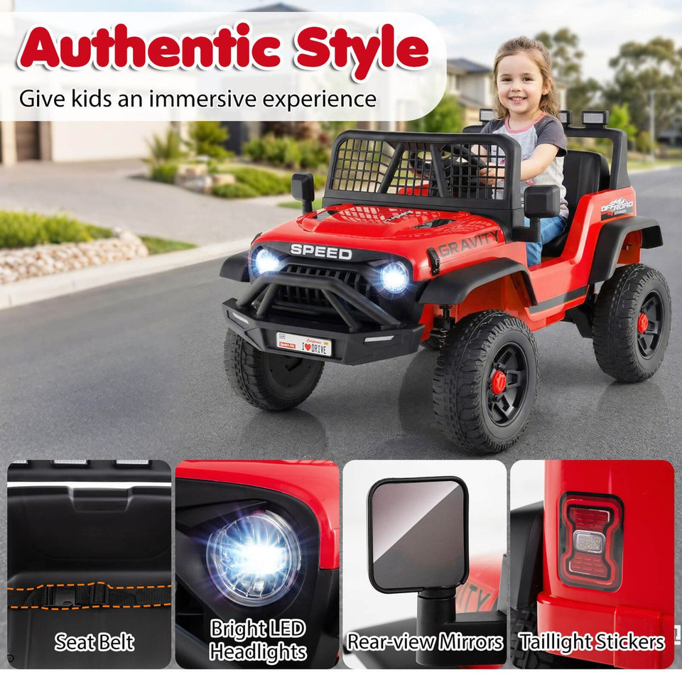 24V Ride-On Car with Realistic Headlights and Remote  product image