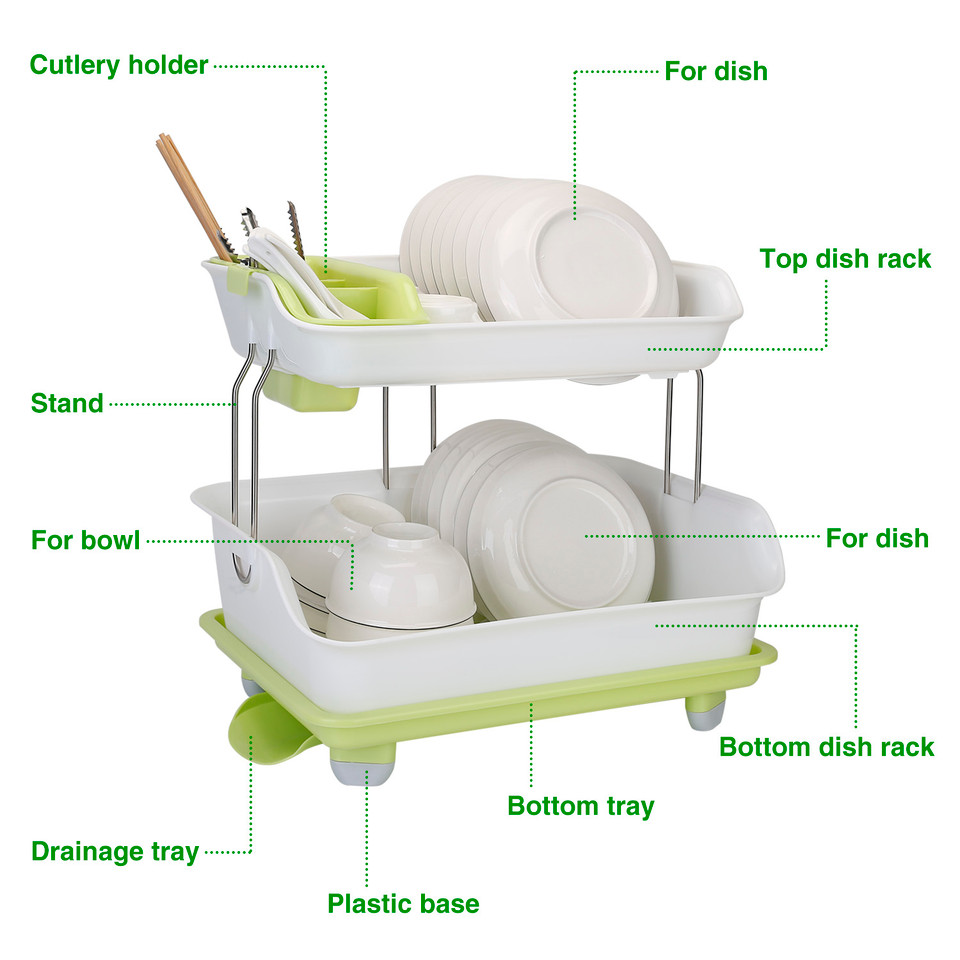 NewHome™ 2-Tier Dish Drying Rack product image