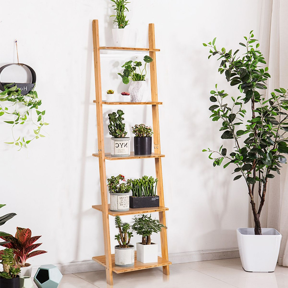 5-Tier Bamboo Ladder Shelf  product image