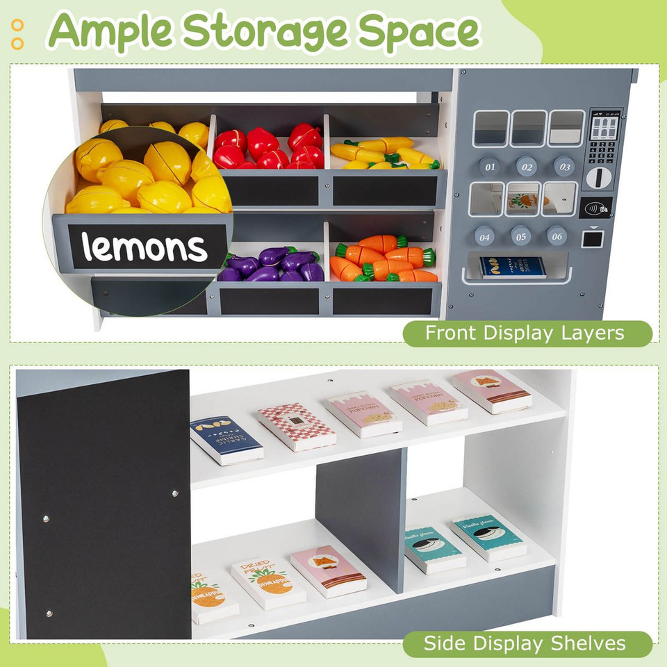 Kids Grocery Store Playset with Play Food and Cart product image