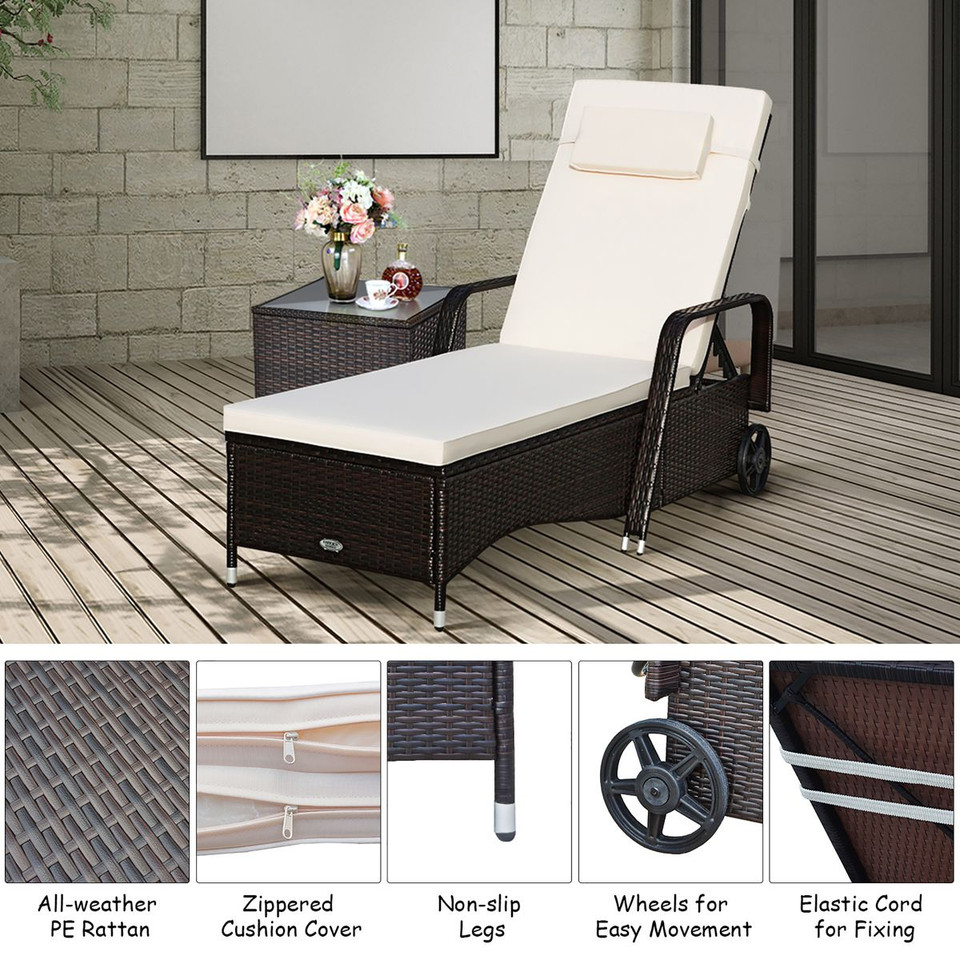 Outdoor Chaise Lounge with Adjustable Backrest product image