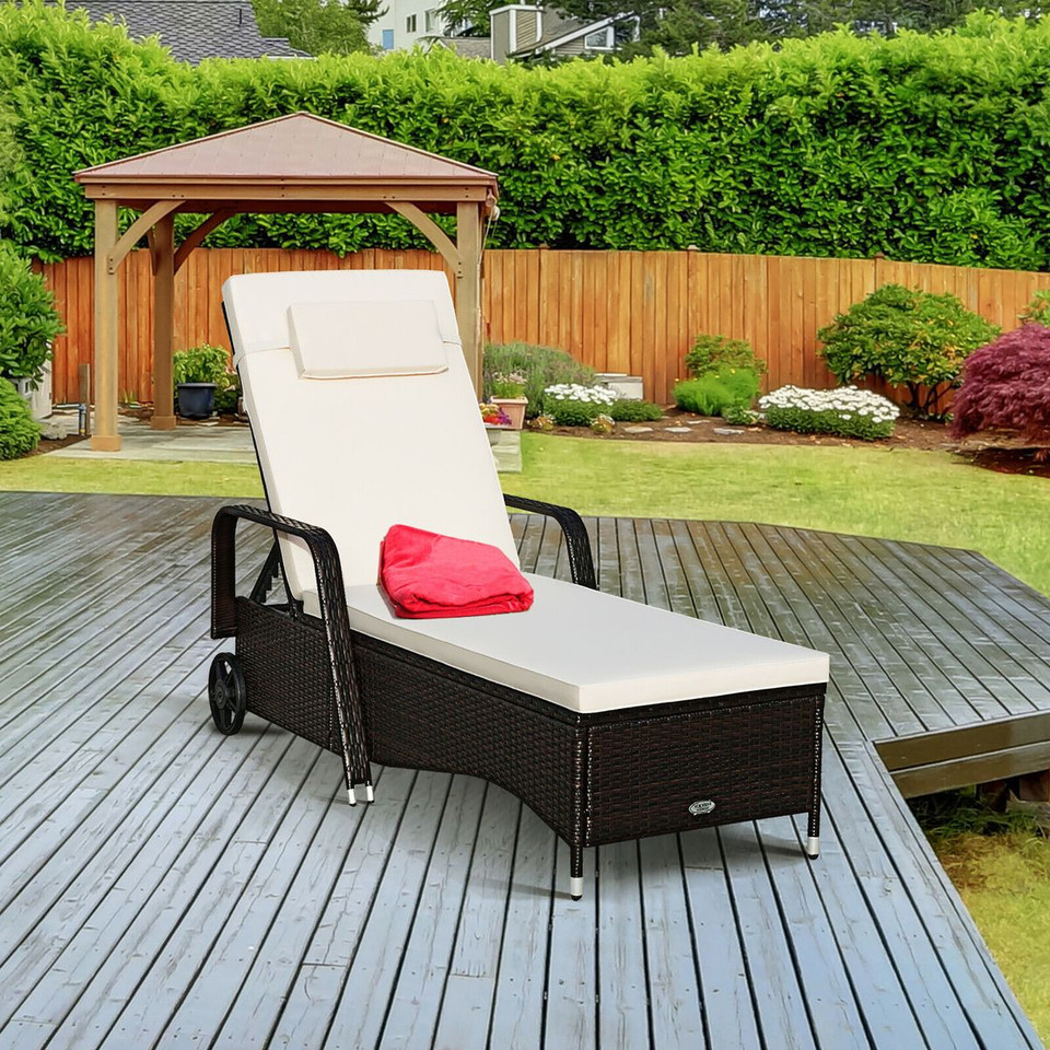 Outdoor Chaise Lounge with Adjustable Backrest product image