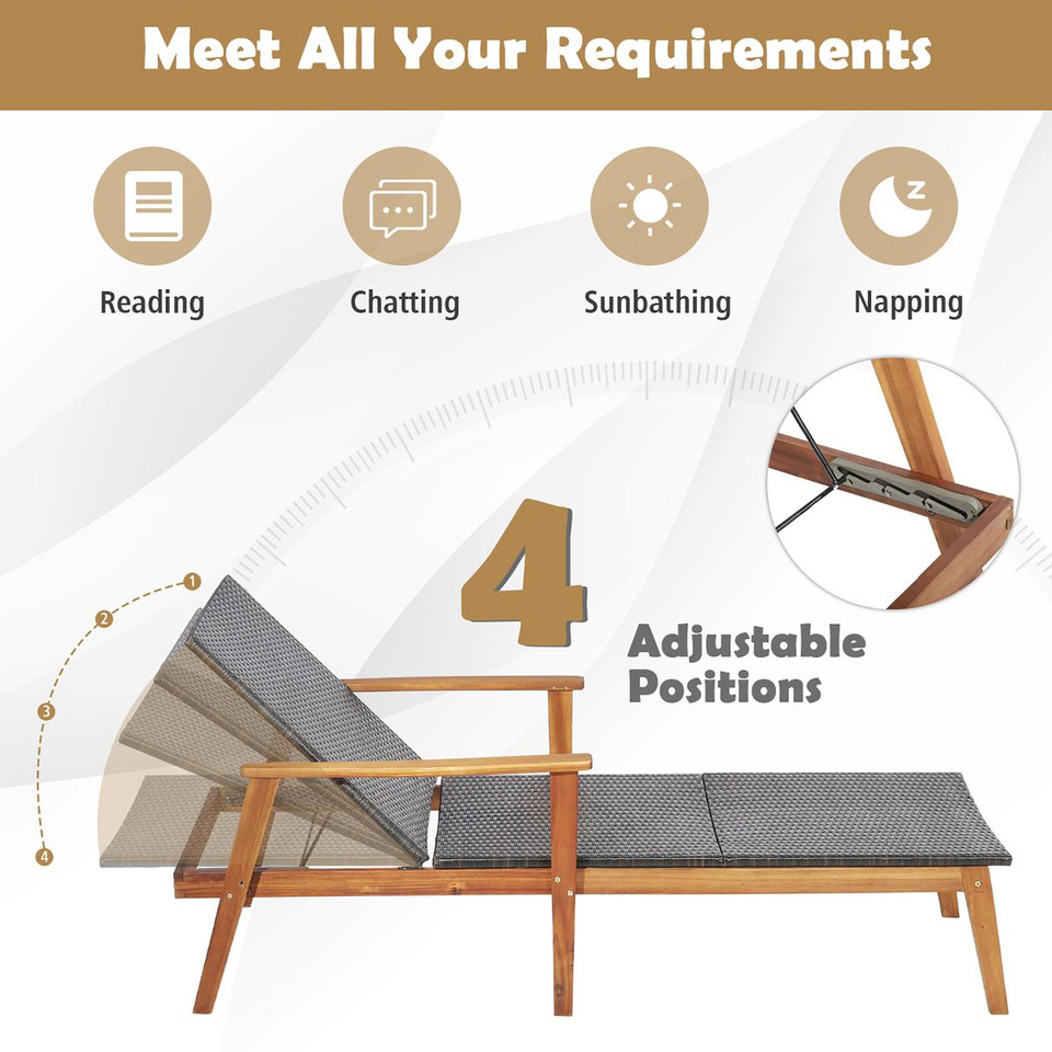 Patio Rattan Chaise Lounge product image