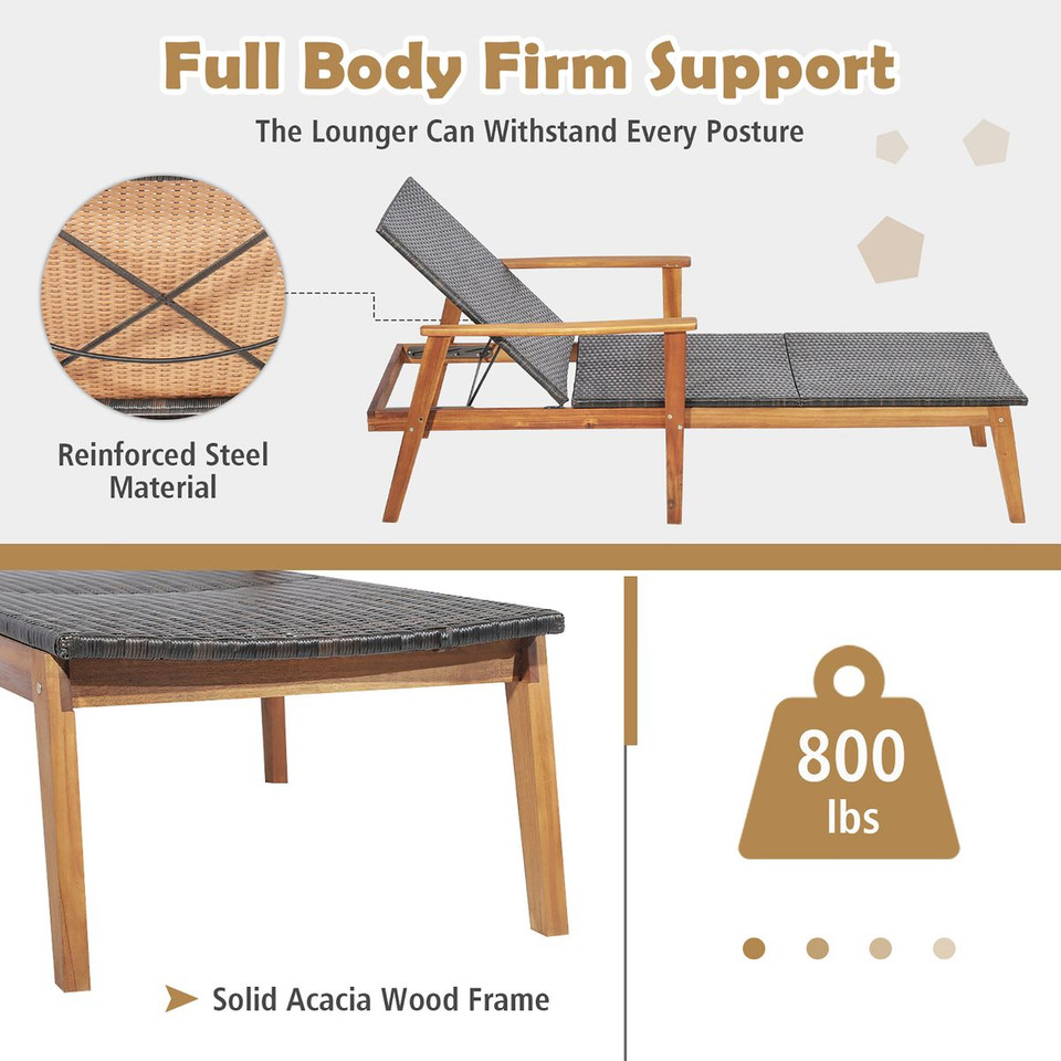 Patio Rattan Chaise Lounge product image