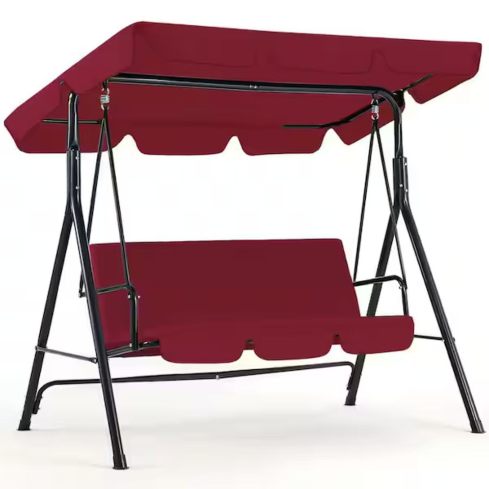 3-Seat Glider Patio Swing with Adjustable Canopy product image