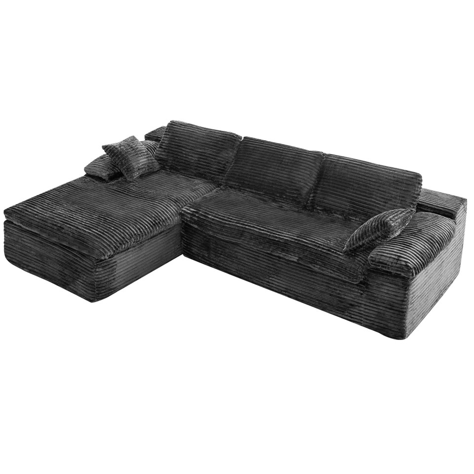 110" L-Shaped Modular Sectional Sofa with Fluffy Cushions product image