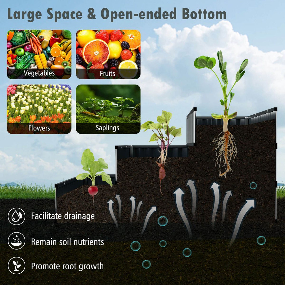 3-Tier Raised Garden Bed with 3 Large Planter Boxes product image