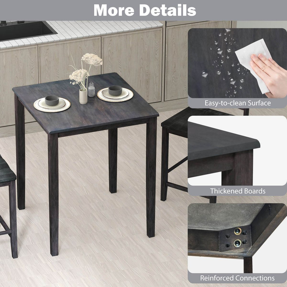 Square Dining Table with Solid Wood Frame product image