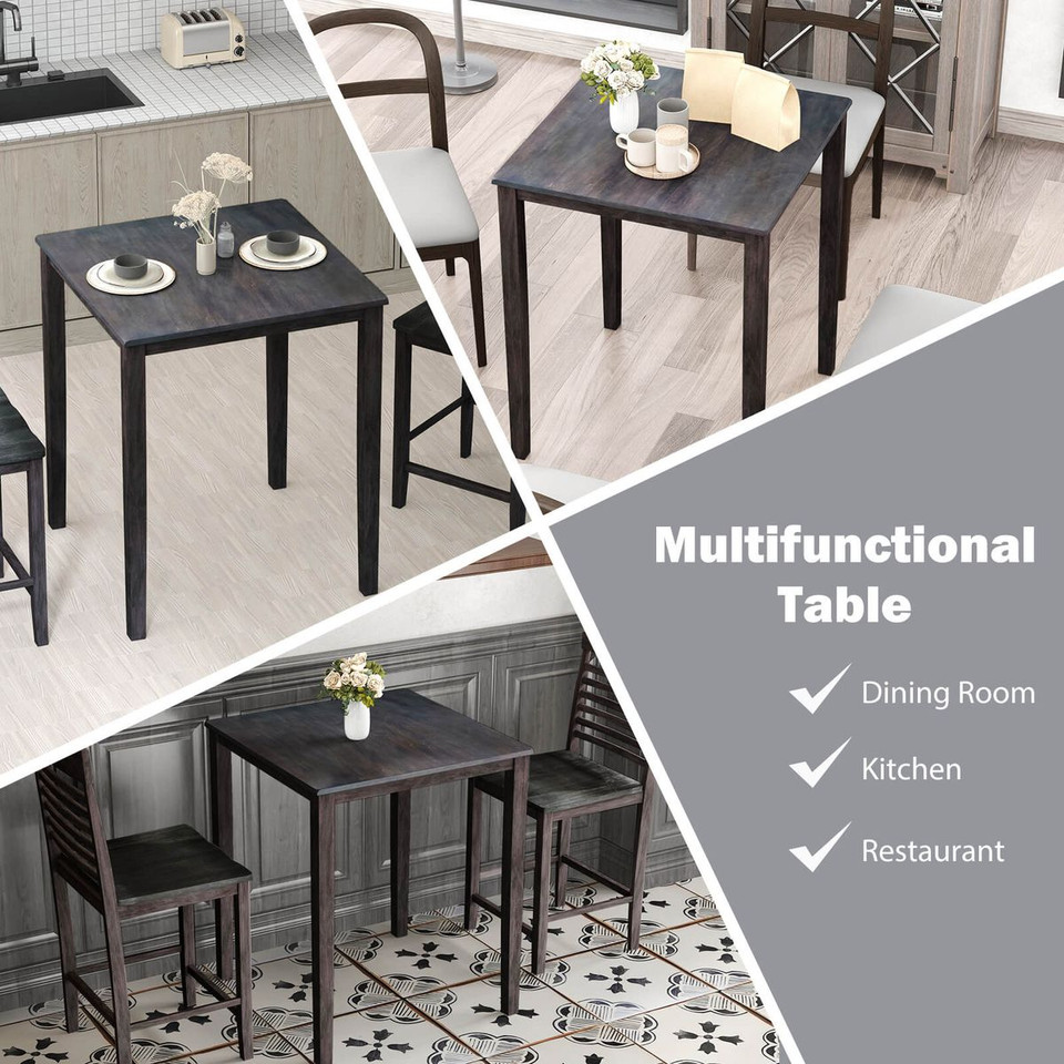 Square Dining Table with Solid Wood Frame product image