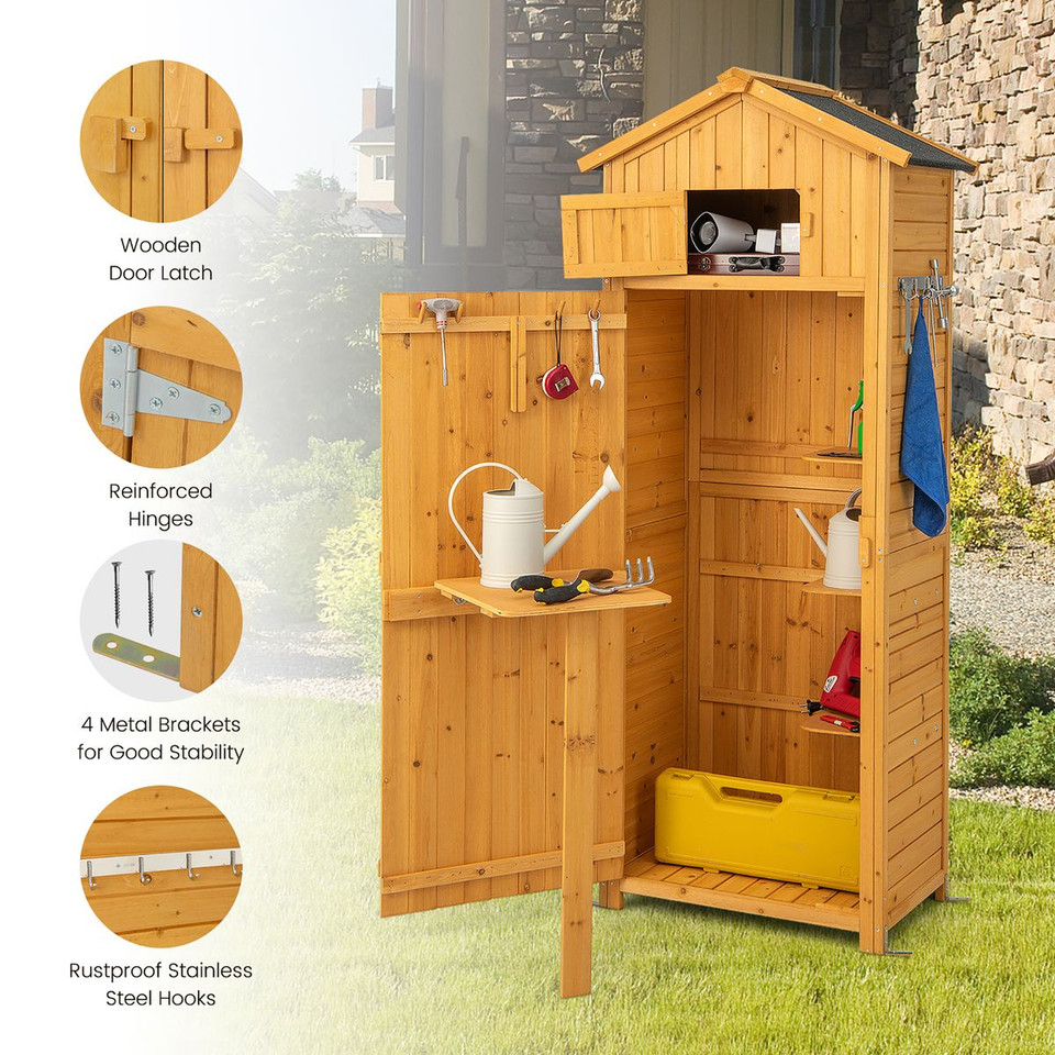 Garden Storage Shed with Lockable Door and Removable Shelves product image