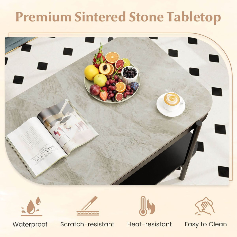 2-Tier Center Table with Shelves product image