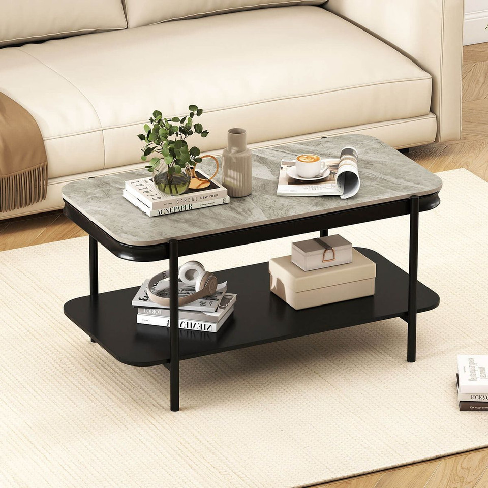 2-Tier Center Table with Shelves product image