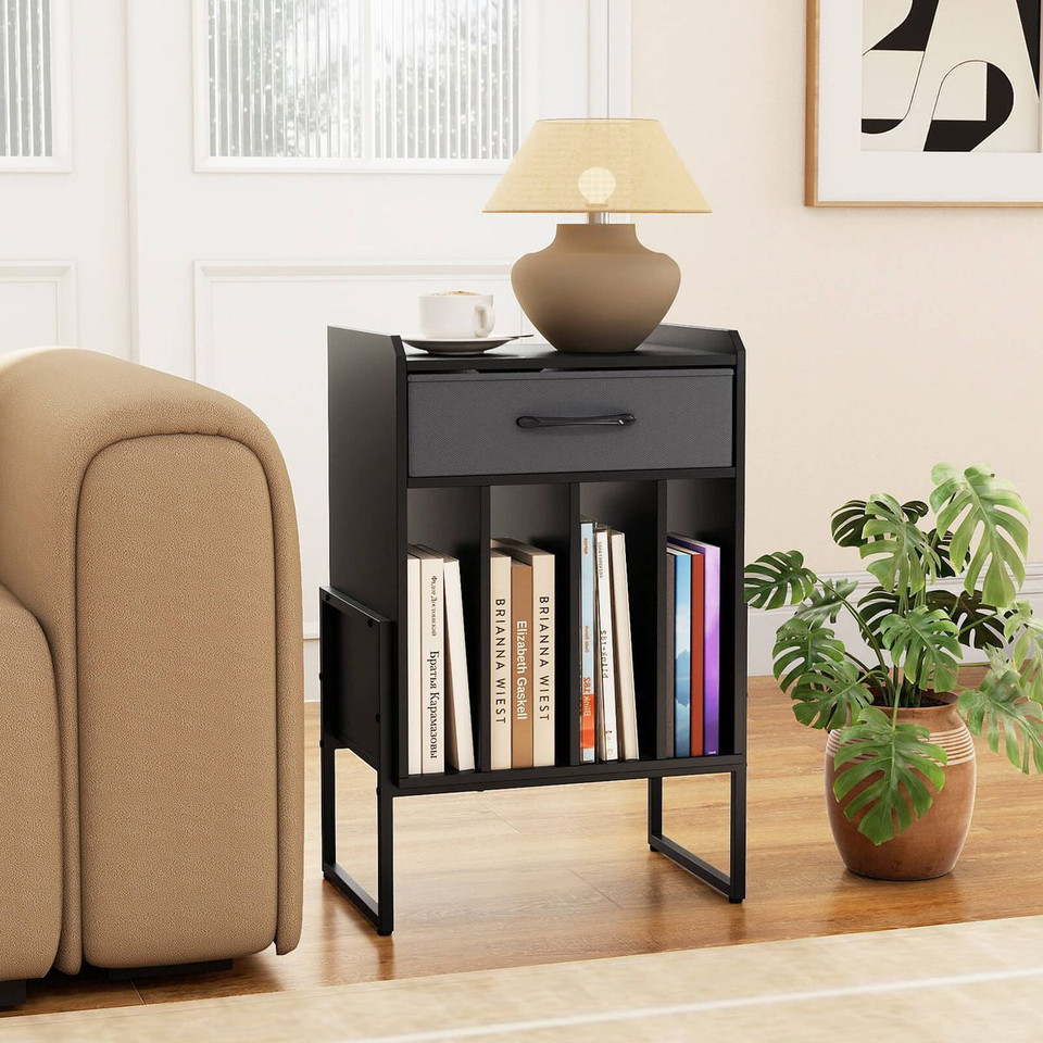 Record Player Turntable Stand with 4 Vinyl Compartments product image