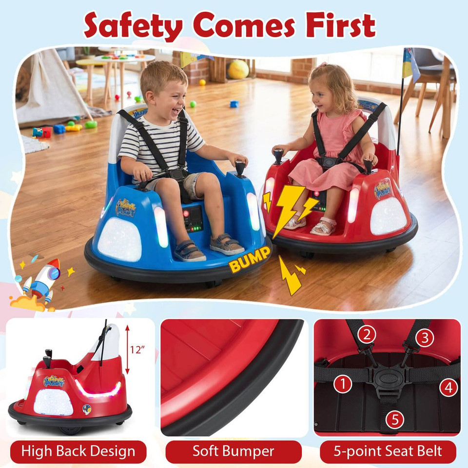 12V Kids Bumper Car with 5 Light Modes and Remote Control product image