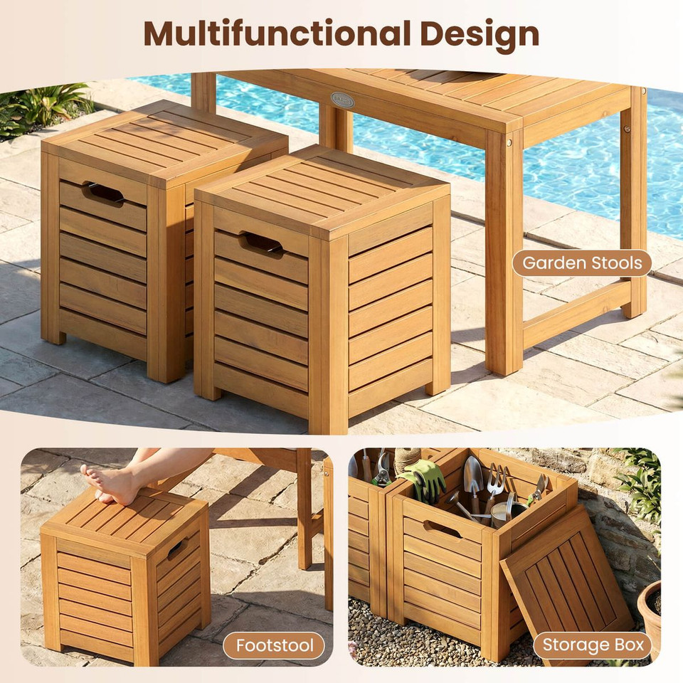 Patio Rectangular Table and Stools (3 Piece Set) product image