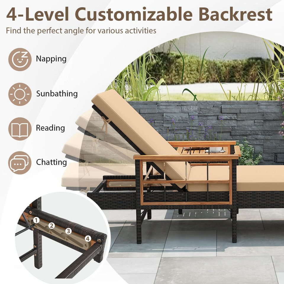 Patio Rattan Chaise Lounge (1- or 2-Pack) product image
